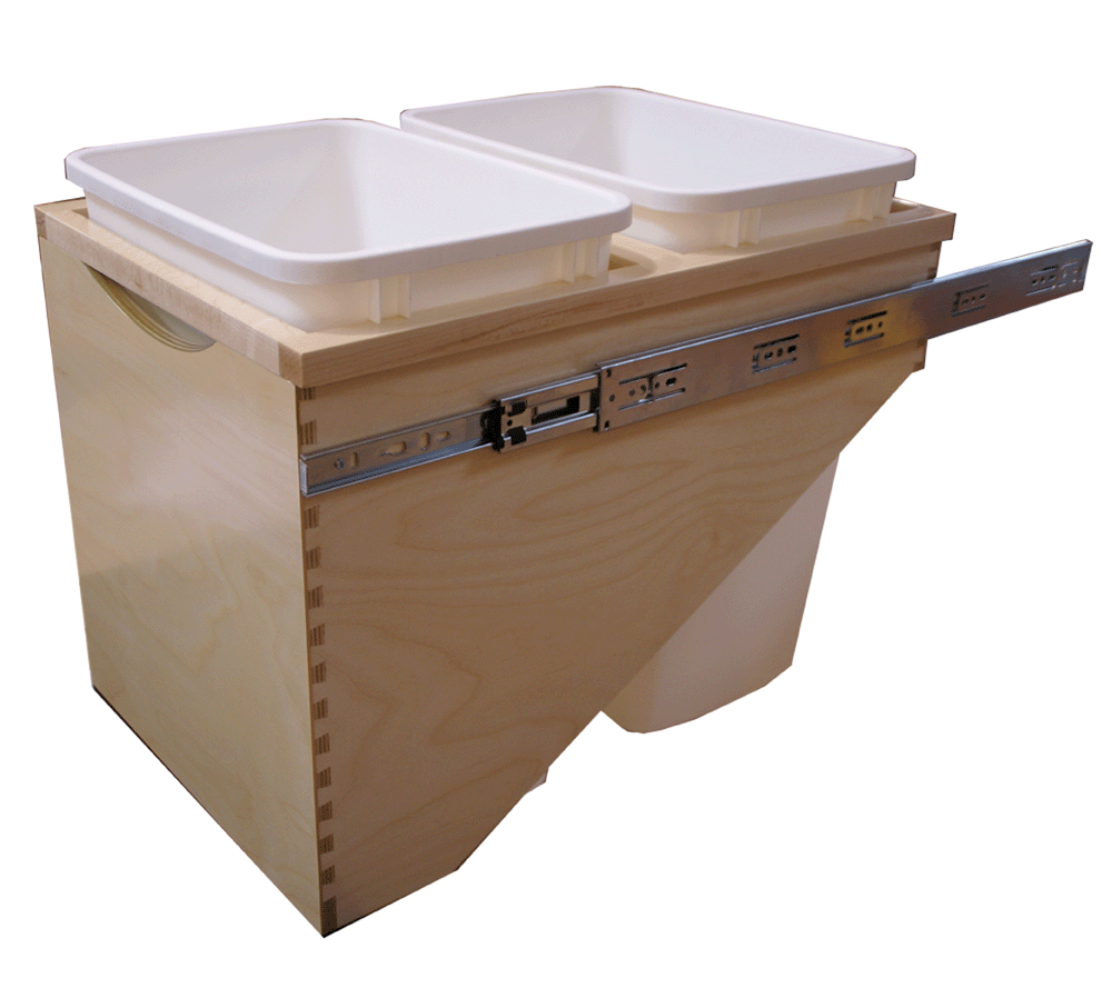 Double 35qt Waste Container with Full-Ex. Slides